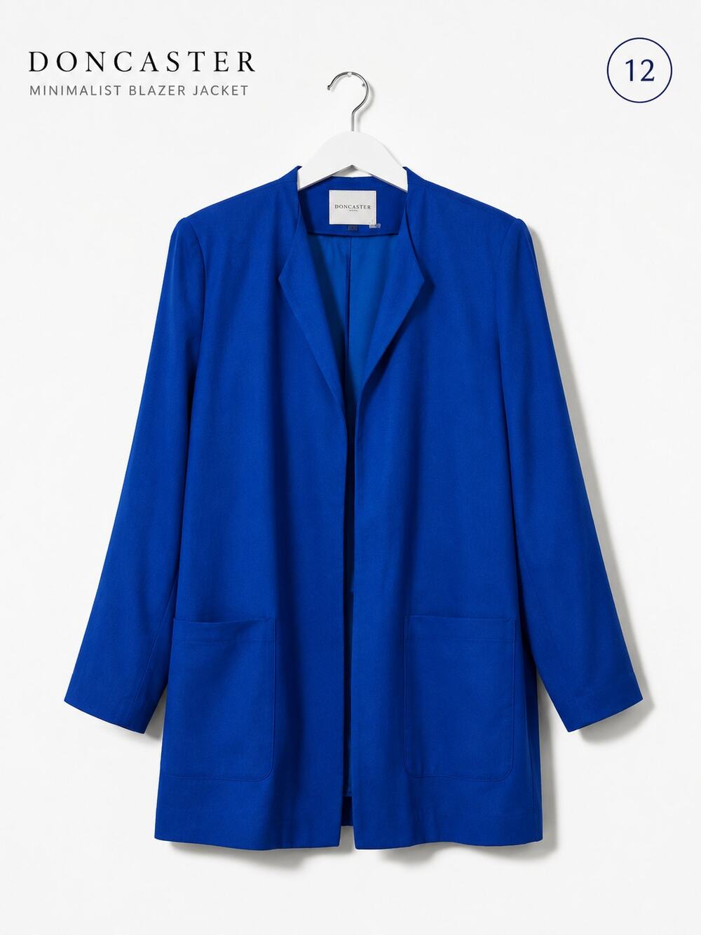 Doncaster Royal Blue Open Front Minimalist Blazer Women’s 12